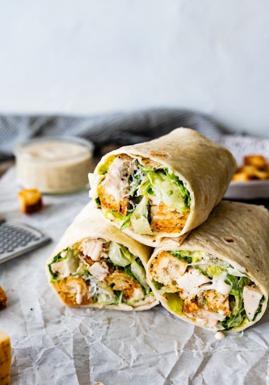 Homemade Chicken Caesar Wraps