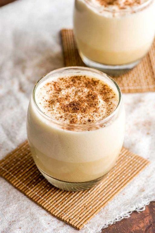 Homemade Eggnog with Nutmeg and Rum