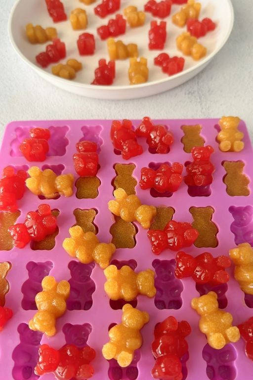 Homemade Gummy Bears in Silicone Molds