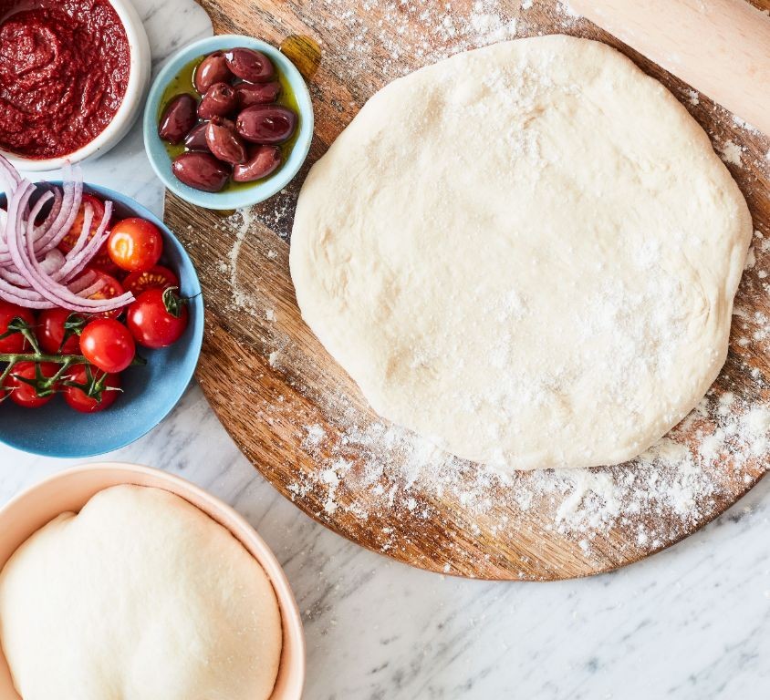 Homemade Pizza Dough with Simple Toppings