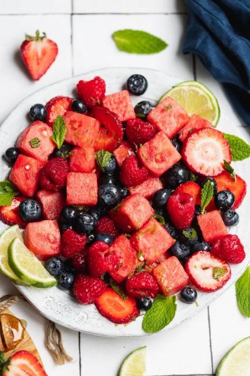 Honey Lime Watermelon Fruit Salad