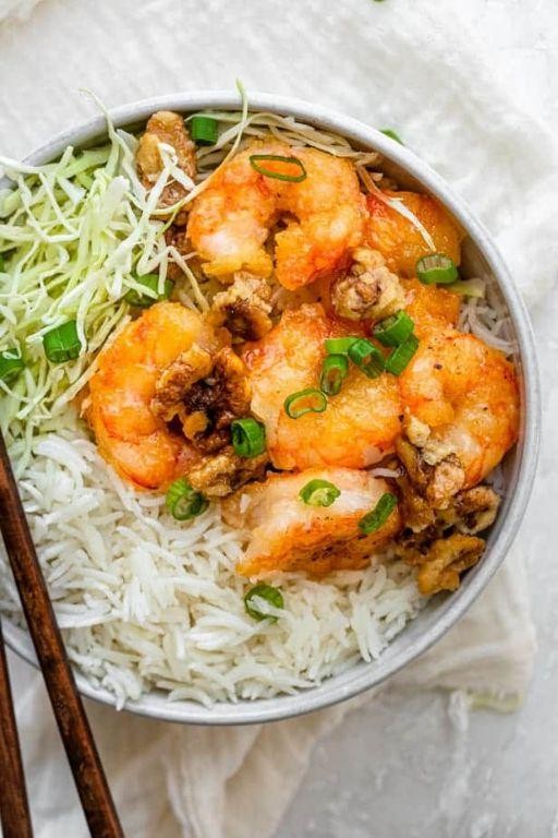 Honey Walnut Shrimp with Pineapple Fried Rice