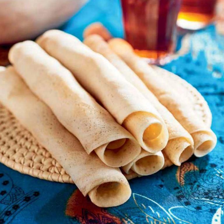 Injera Pancakes with Maple Syrup Drizzle