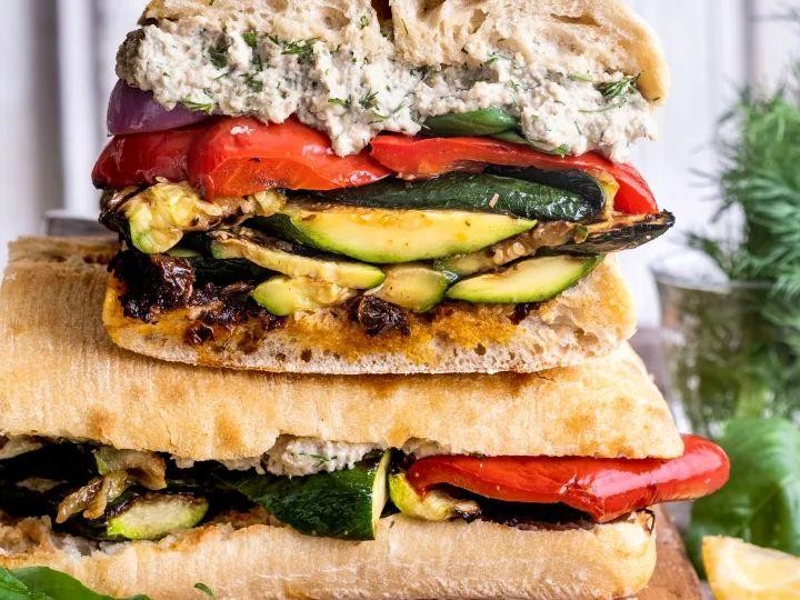 Injera Sandwich with Grilled Vegetables