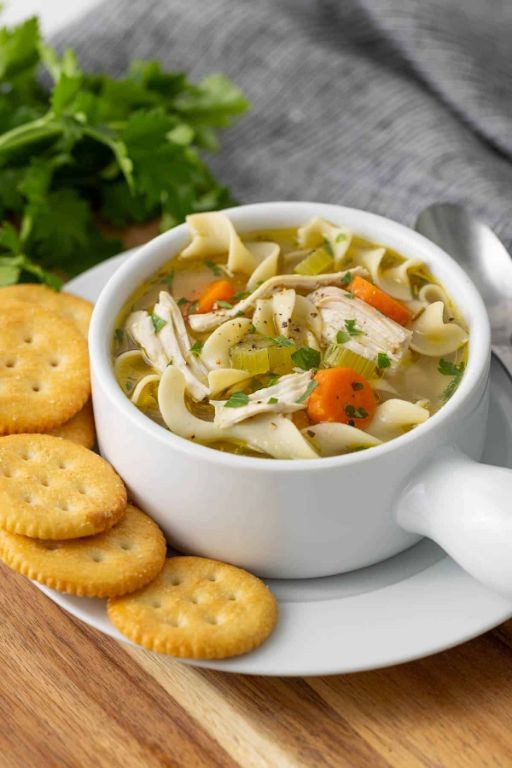 Instant Soup with Crackers