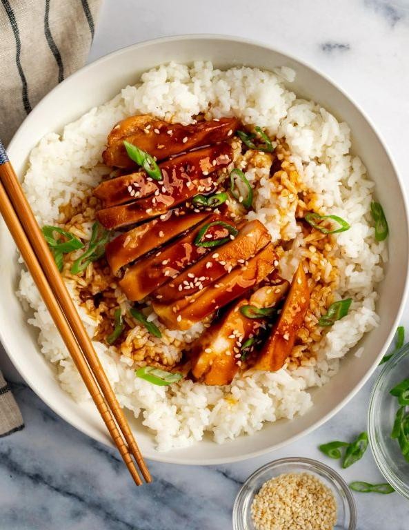 Japanese Rice with Teriyaki Chicken