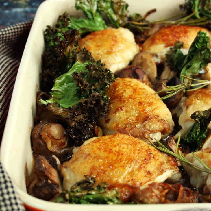 Kale and Mushroom Chicken Casserole