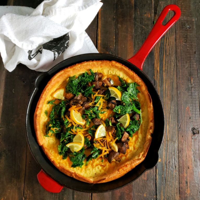 Kale and Mushroom Savory Pancakes