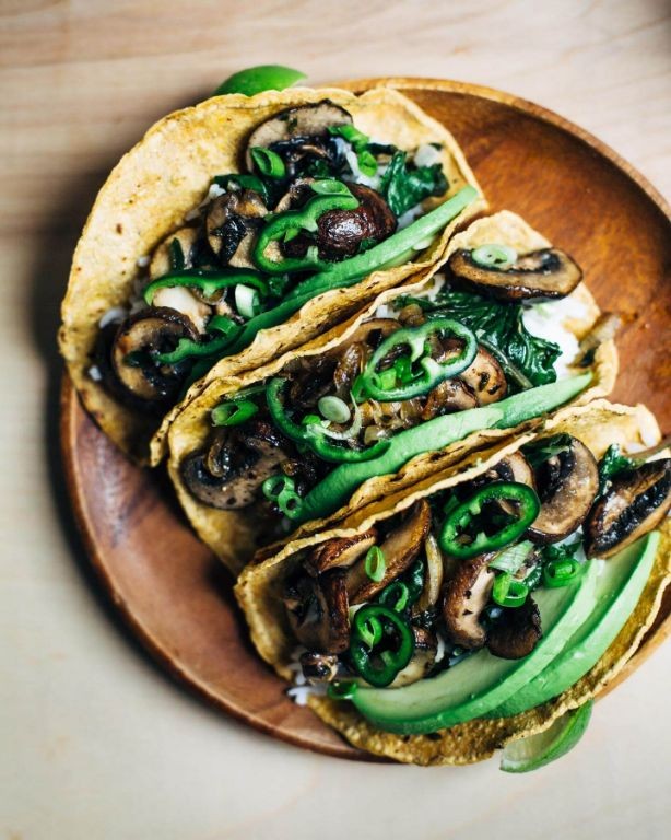 Kale and Mushroom Vegan Tacos