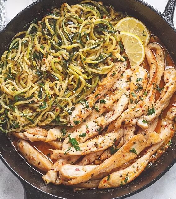 Keto Chicken Legs with Zucchini Noodles
