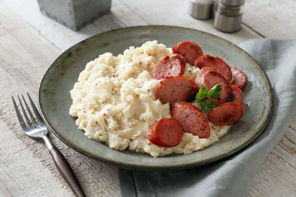 Kielbasa and Mashed Potato Bake