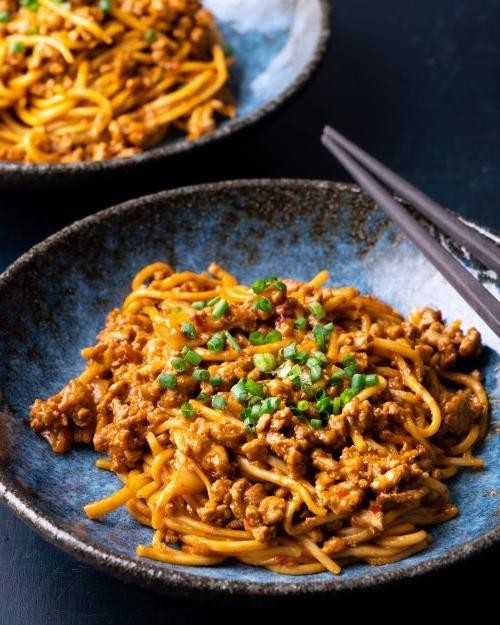 Kimchi Hibachi Noodles with Spicy Pork