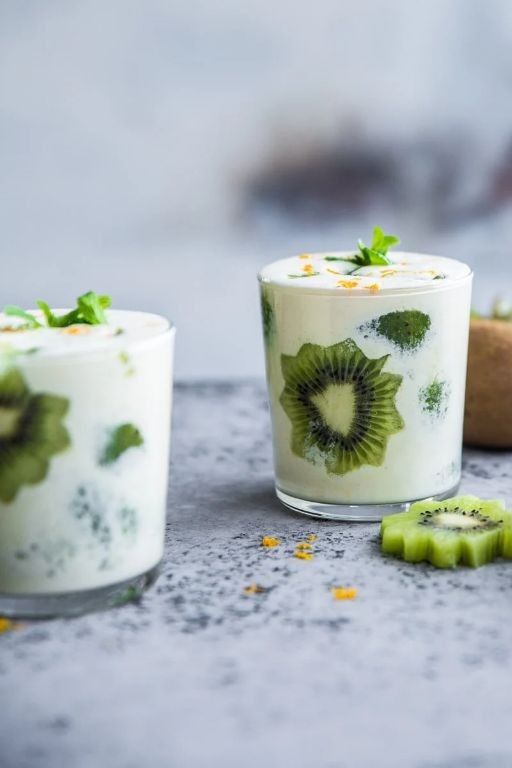 Kiwi Lassi with Basil