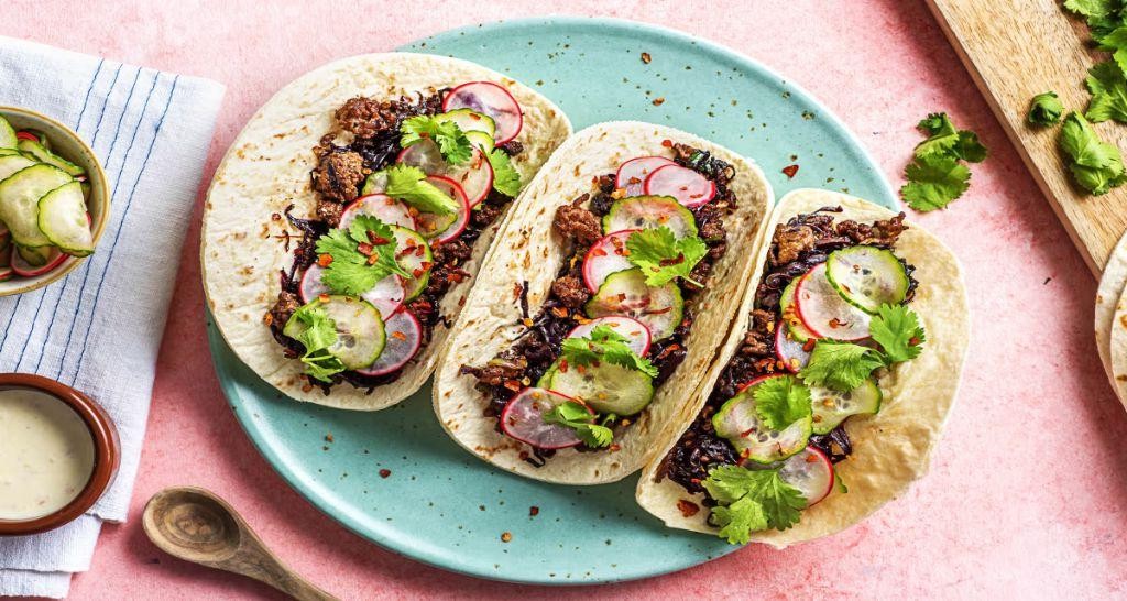 Korean BBQ Tacos with Pickled Vegetables