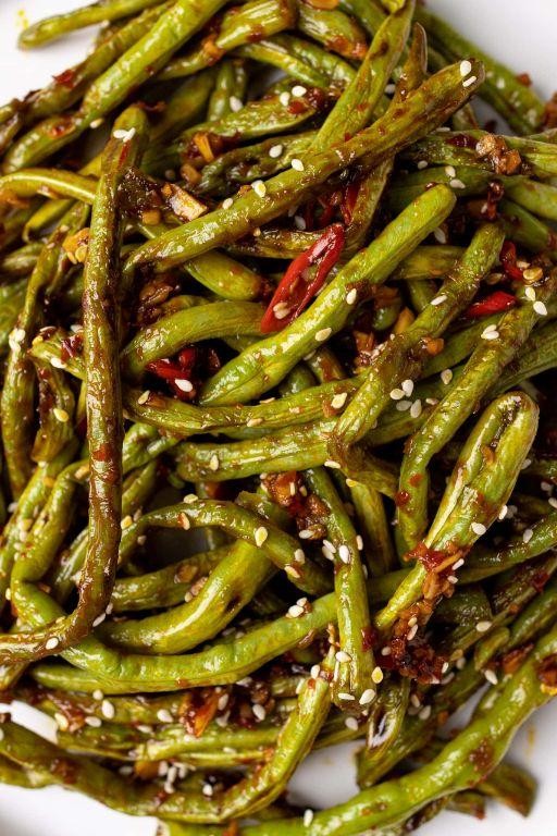 Korean Spicy Garlic Green Beans
