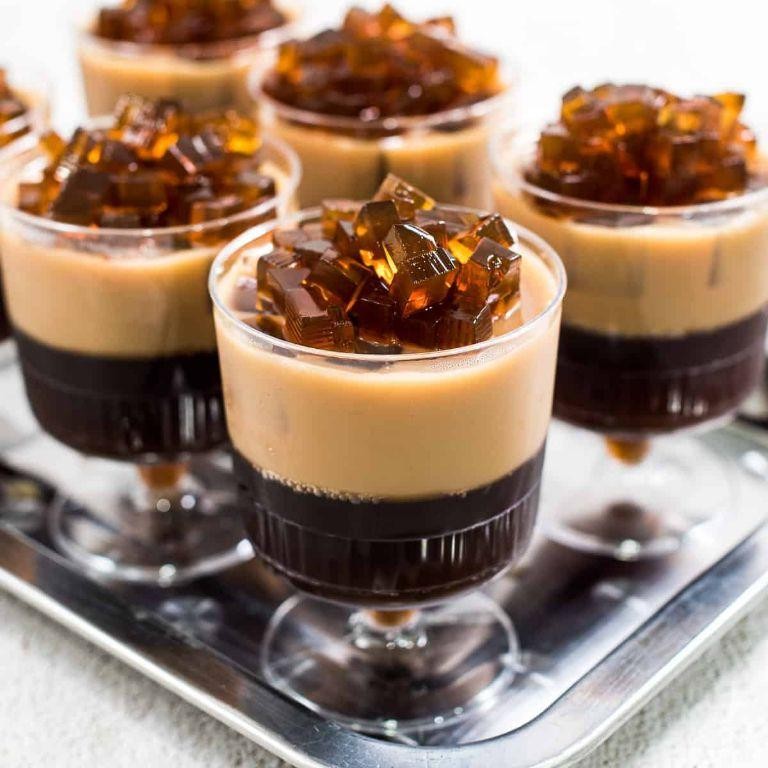 Layered Coffee Gelatin Dessert