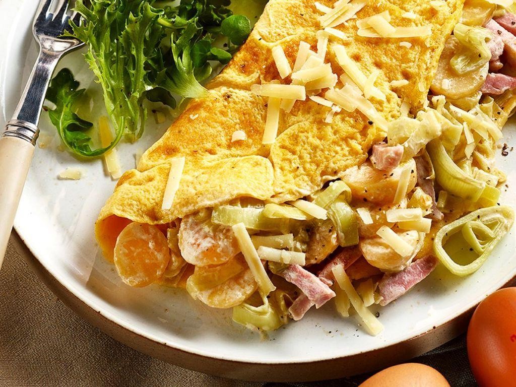 Leek and Ham Omelette