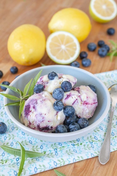 Lemon Blueberry Swirl Ice Cream