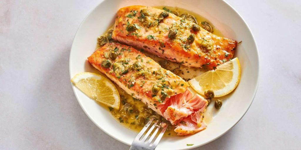 Lemon Garlic Salmon Piccata