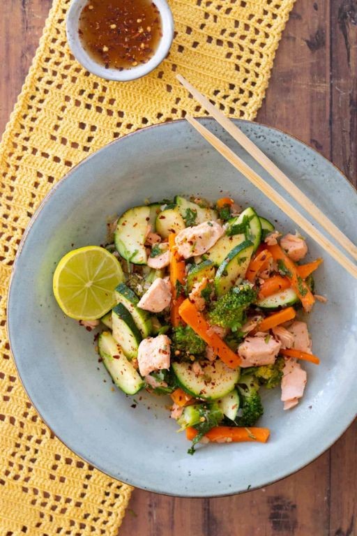 Lemon Ginger Salmon Stir-Fry