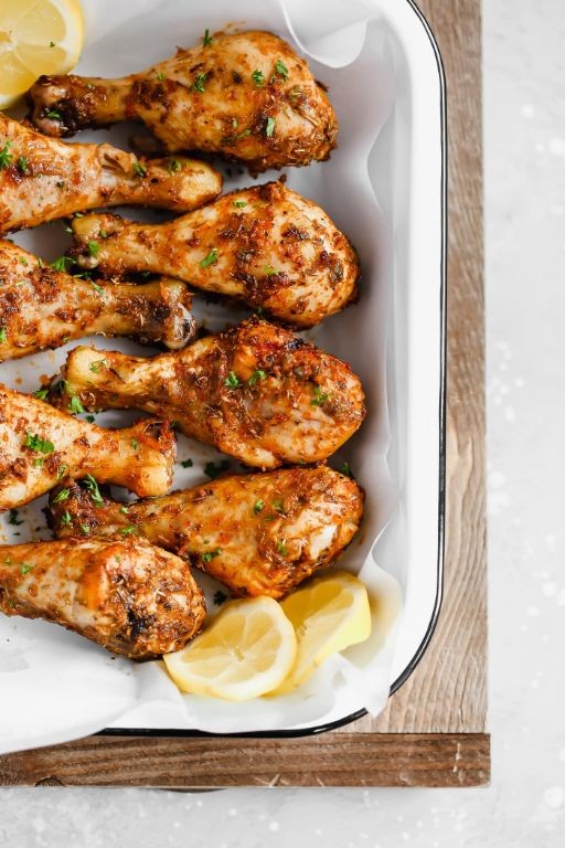 Lemon Herb Roasted Keto Chicken Legs