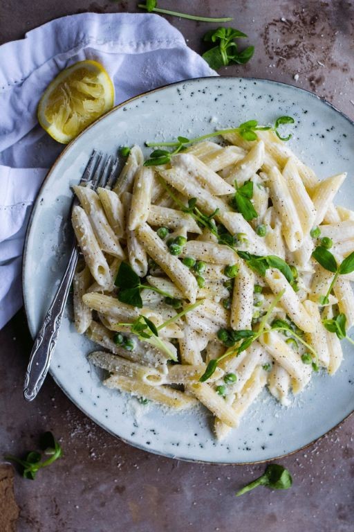 Lemon Mascarpone Pasta with Peas