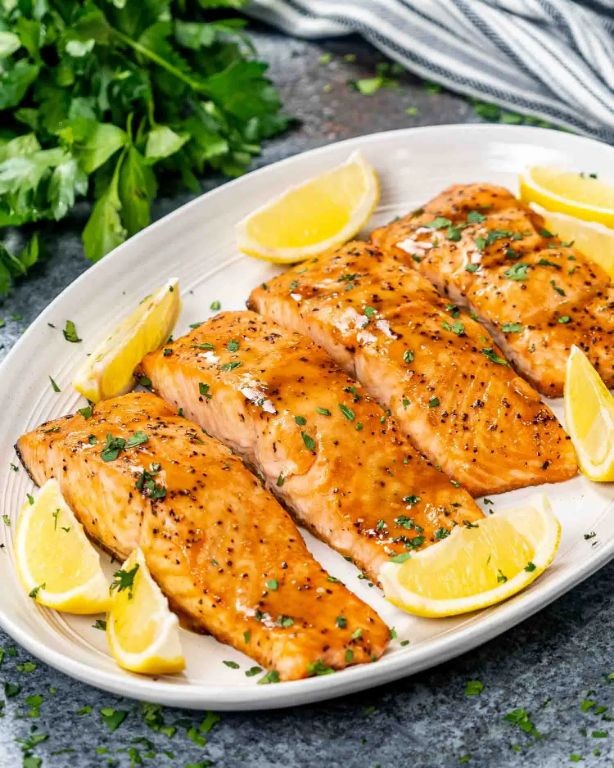Lemon Mustard Glazed Salmon