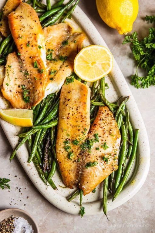 Lemon Pepper Tilapia with Steamed Green Beans