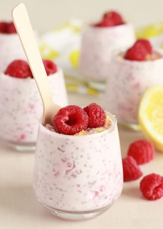 Lemon Raspberry Protein Pudding