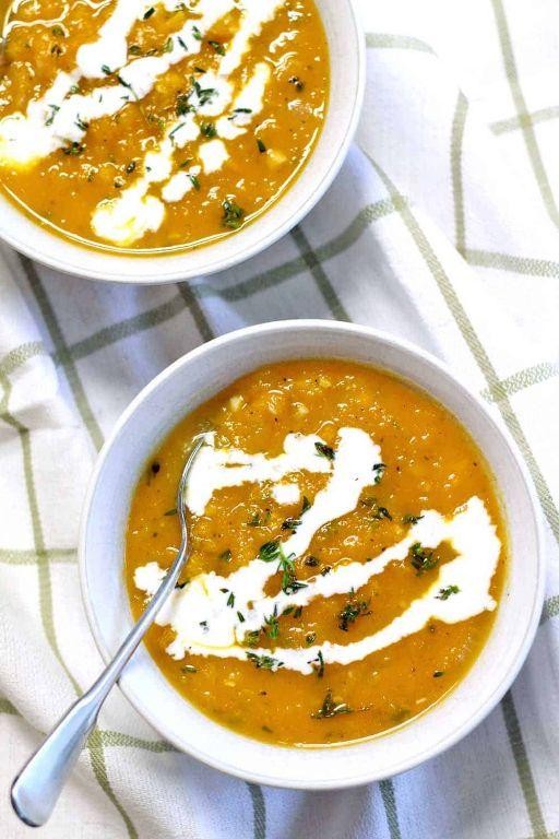 Lemon Thyme Butternut Squash Soup