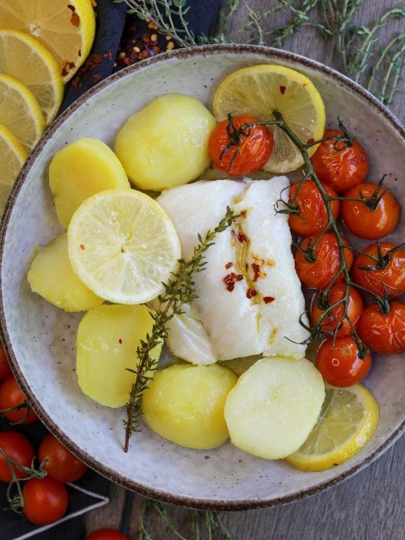 Lemon and Herb Poached Cod