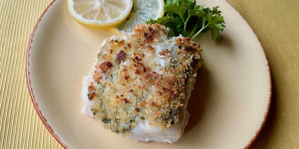 Lemon-Pepper Breaded Cod with Herb Butter