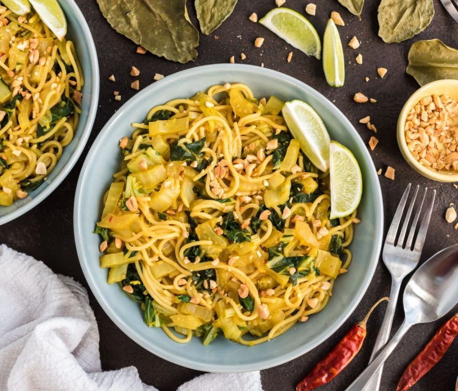 Lemongrass Ginger Rice Ramen with Bok Choy