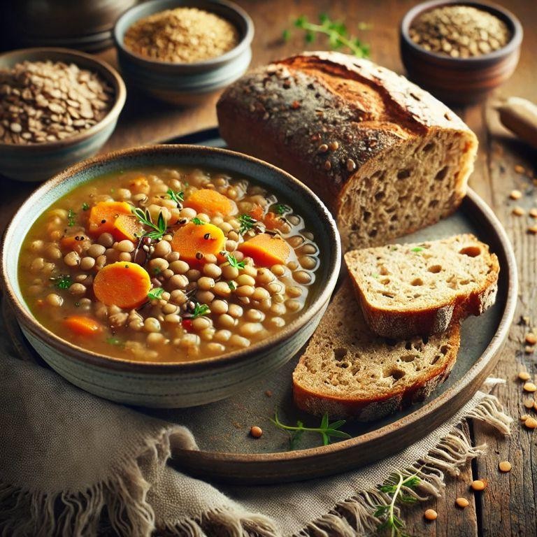 Lentil and Vegetable Soup with Whole Grain Bread