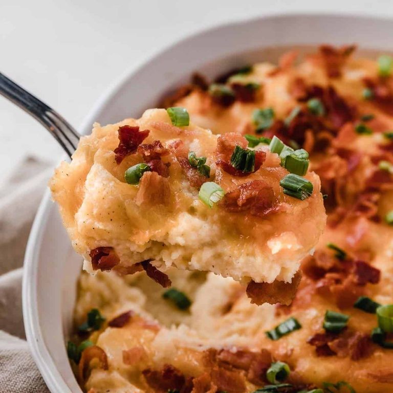 Loaded Mashed Potato Casserole with French Fried Onions