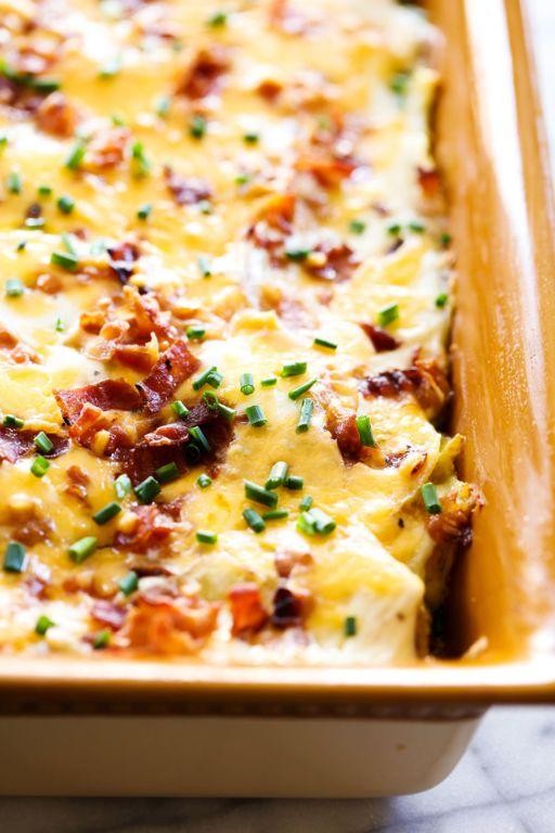 Loaded Scalloped Potatoes with Sour Cream and Chives
