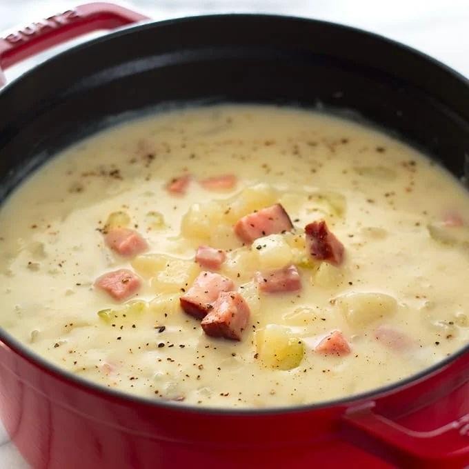 Low-Carb Ham and Potato Soup