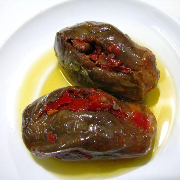 Makdous (Stuffed Eggplant in Oil)