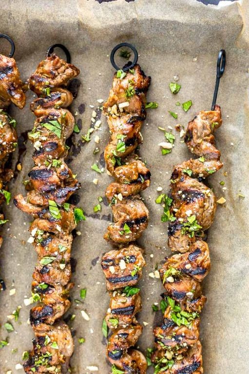 Malaysian Satay Pork Tenderloin Skewers