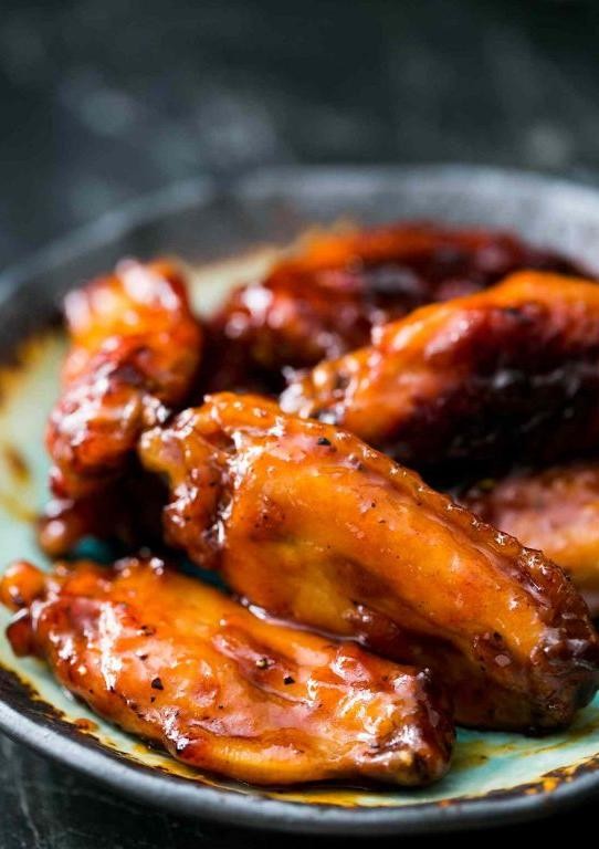 Maple Bourbon Glazed Chicken Wings