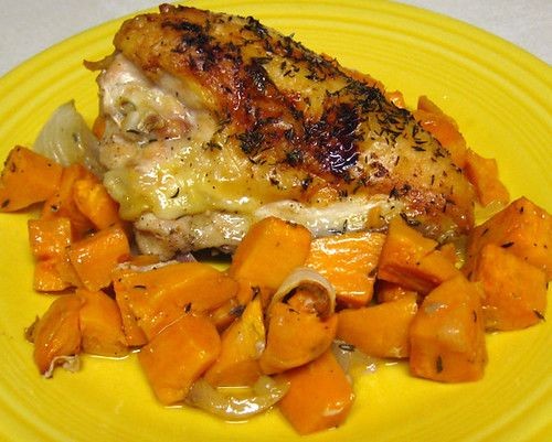 Maple-Glazed Cornish Hens with Sweet Potatoes