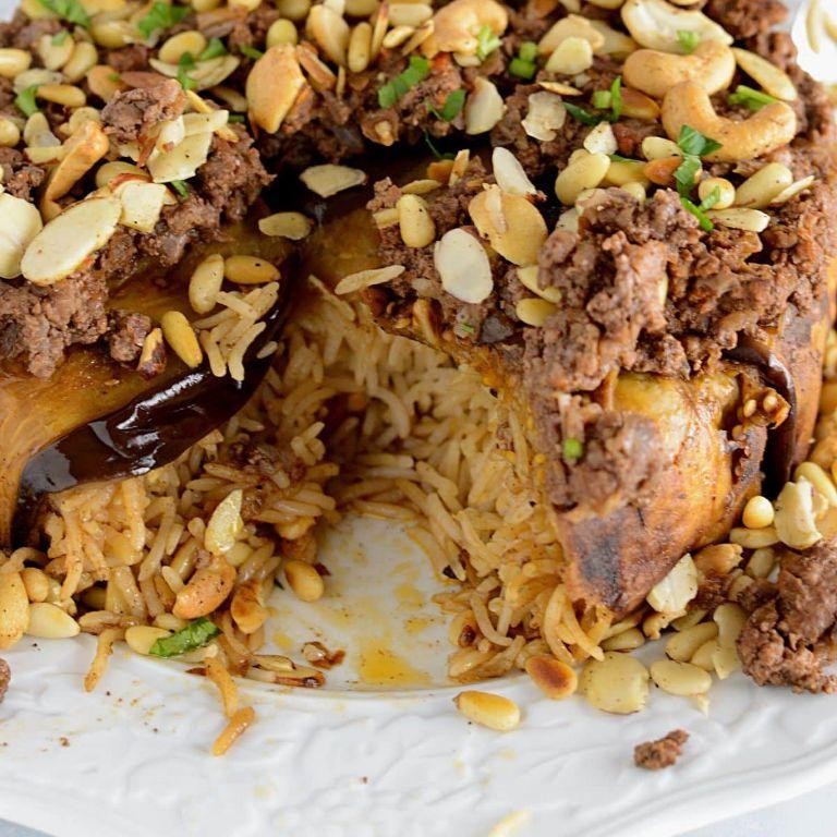Maqluba with Ground Beef and Vermicelli Rice