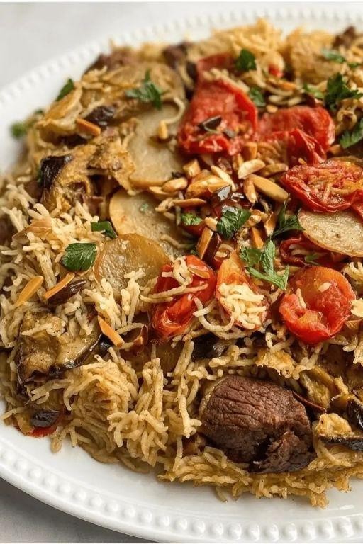 Maqluba with Lamb Chops and Cardamom Rice