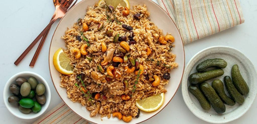 Maqluba with Pine Nuts and Golden Raisins