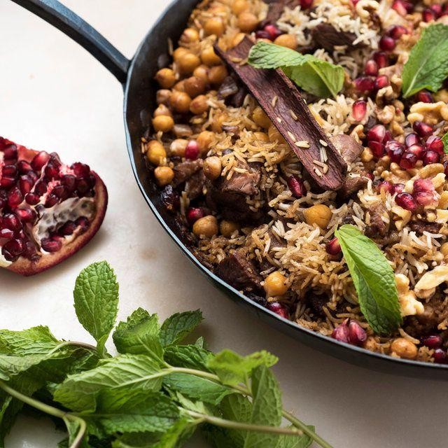 Maqluba with Pomegranate Molasses and Walnuts