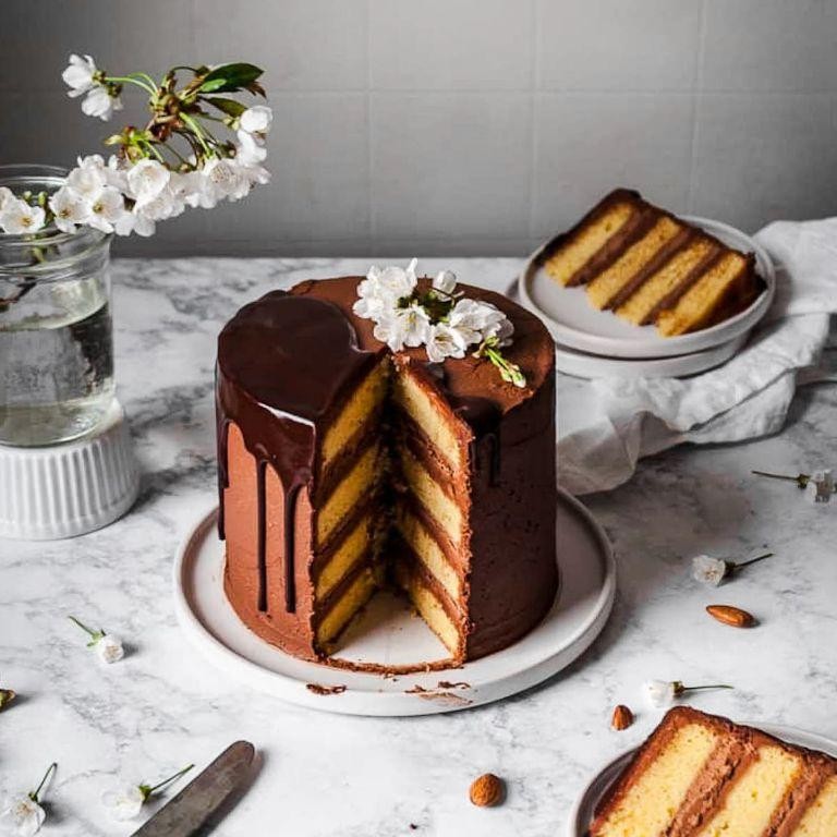 Marzipan and Dark Chocolate Torte