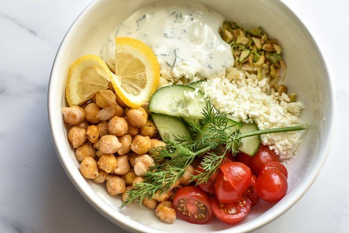 Mediterranean Chickpea Power Bowl with Tzatziki