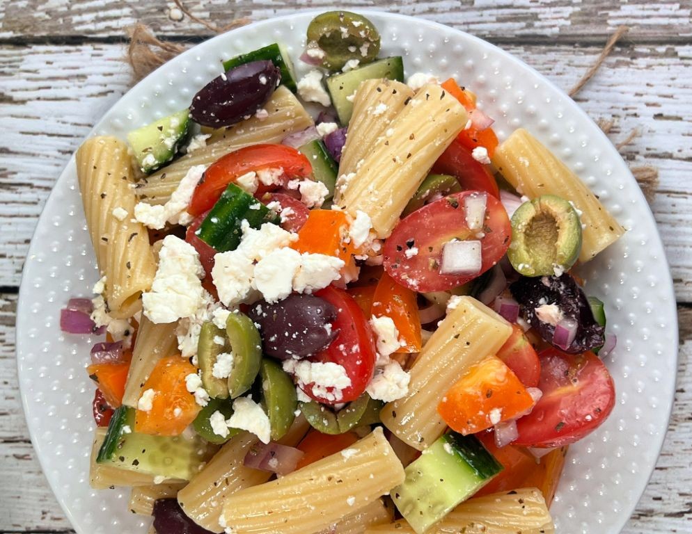 Mediterranean Olive and Feta Campanelle Pasta