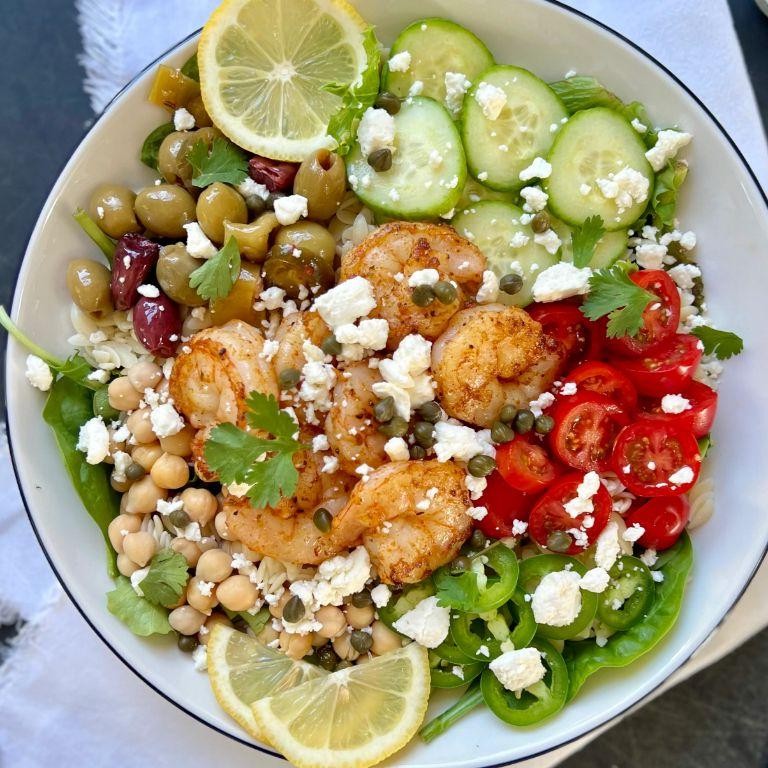 Mediterranean Shrimp Boil with Olives and Feta