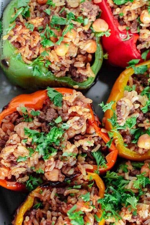 Mediterranean Stuffed Bell Peppers with Rice